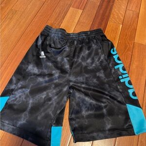 Adidas kids Black Shorts with Blue Highlights